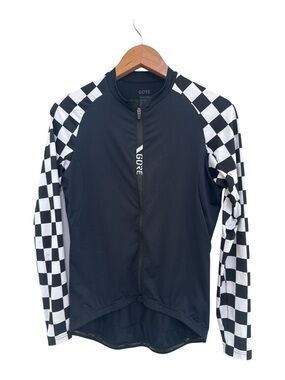 GORE Cycling Jersey - Black with Black & White Checker Sleeves